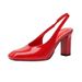2025 Spring And Summer New Patent Leather Square Short With High Heels Backless Closed-toe Sandals_vogvips.com