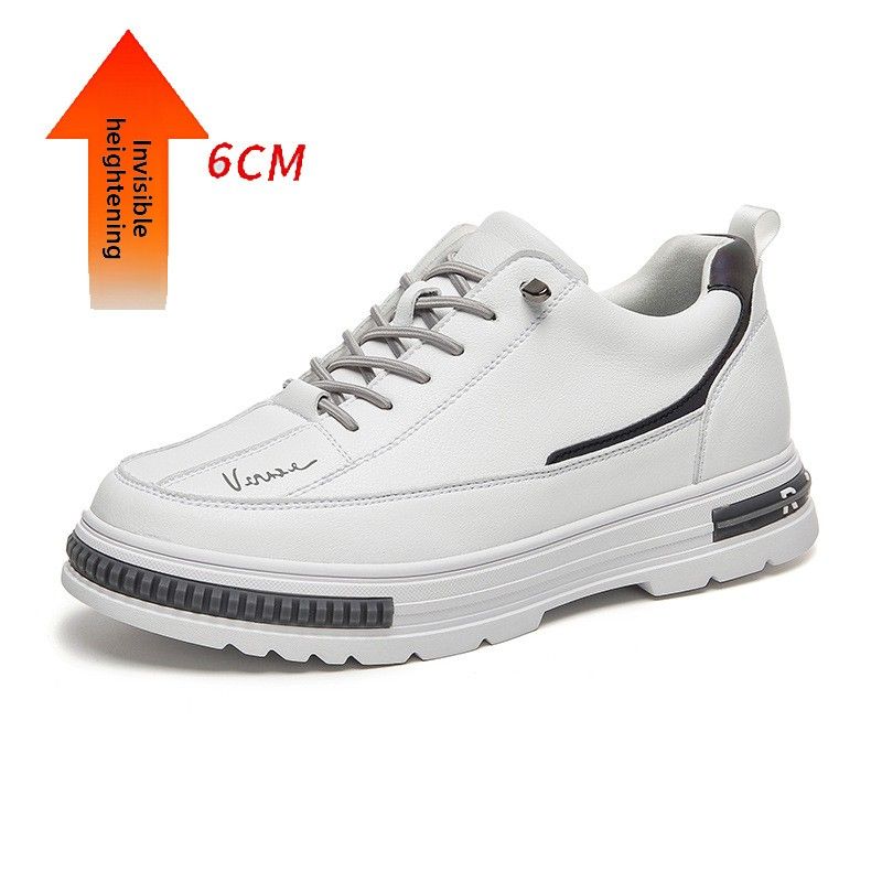 Shoes Men's Invisible Inner Height Increase Shoes Men's Board Shoes Platorm White Men's Shoes_vogvips.com