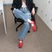 Sheepskin Version Red Bowknot Small Shoes For Women Autumn Genuine Leather Retro Shallow Mouth Rivet Ballet Flat Shoes_vogvips.com