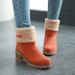 Women's Shoes Snow Boots, Plus Size, Thickened, Chunky Heel, Platform, Lamb Wool, Women's Shoes_vogvips.com