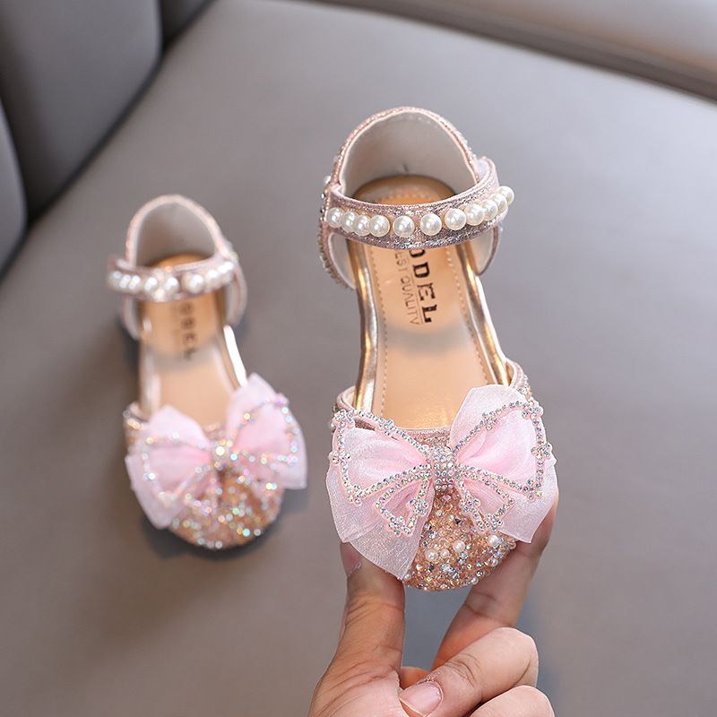 Girl Princess Student Girl Single Shoe Leather Shoes With Bow Small Big Boy_vogvips.com