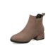 Plu Size Chelea Ankle For Women Black Round Toe Caual Comfortable Chunky Bare Short Tube Mid Heel Britih Martin_vogvips.com