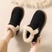 Snow Korean Style Winter 2024 New Fleece-Lined Thickened Large Boots Warm Flat Soft Sole Women's Cotton Shoes_vogvips.com