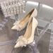 Women's High-heeled With Butterfly Stilettos, 2026 New Model, Rhinestone Wedding Shoes, French Style, Elegant Black_vogvips.com