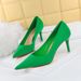 18249-A2 Korean Style Spring And Autumn Fashion Simple Stiletto Shallow Mouth Pointed Toe Satin High Heels Women's_vogvips.com