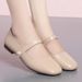 Women's Spring Autumn New Genuine Square Toe Mary Jane Leather Soft Sole Non-Slip Flat Shoes_vogvips.com