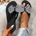 Summer New Style Flip Flops For Women To Wear Outside Fashionable Women's Sandals Slippers For Women Thick Bottom Large Size Bow_vogvips.com