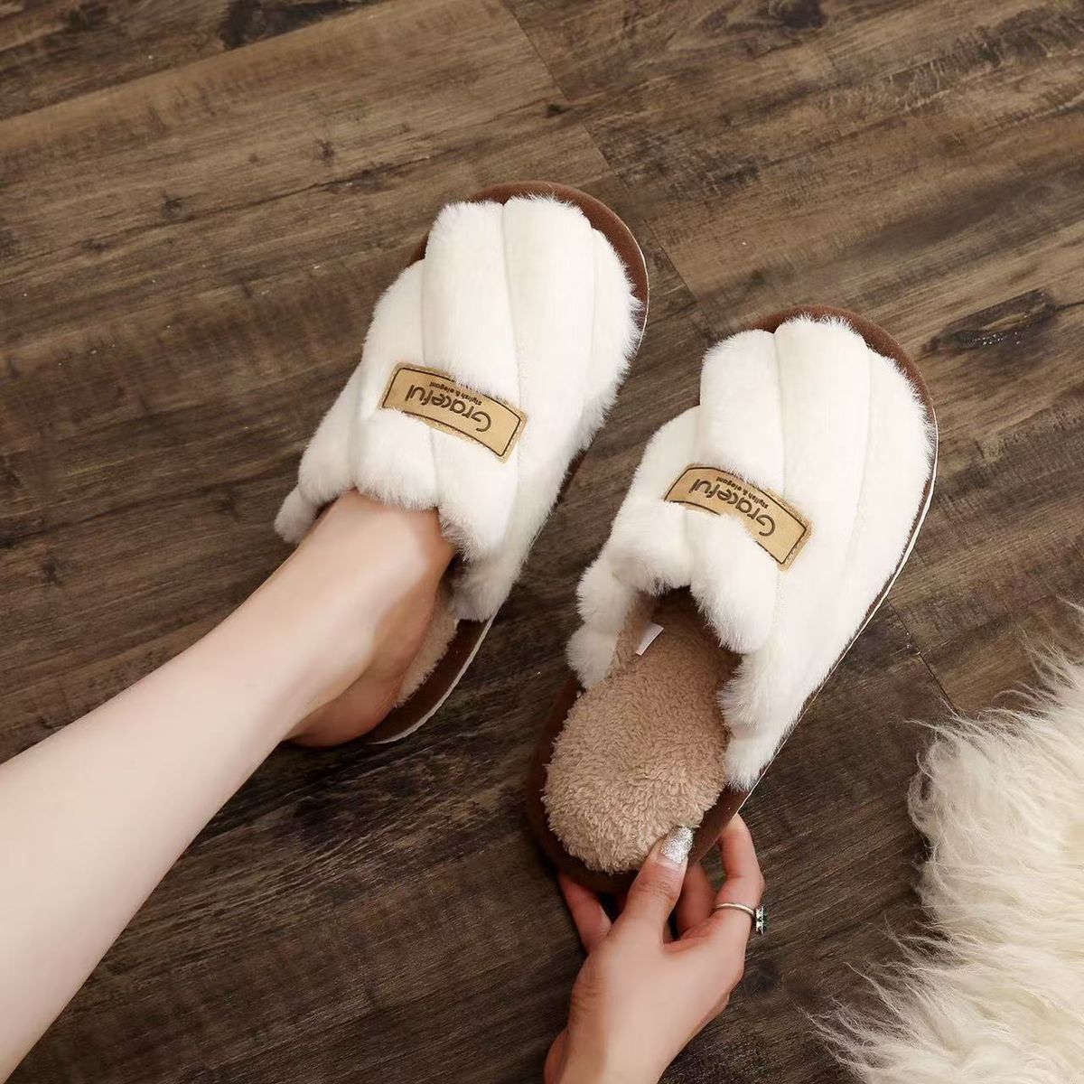 Baotou Women's Autumn Winter Indoor And Outdoor Thick-Soled Warm Plush Maternity Cotton Slippers Women Foam_vogvips.com