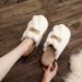 Baotou Women's Autumn Winter Indoor And Outdoor Thick-Soled Warm Plush Maternity Cotton Slippers Women Foam_vogvips.com