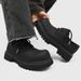 ShoeVault Paris Derby Men Women, Thick-Soled Height-Increasing Derby, Niche Charcoal Black Big-Toe Shoes, Leather Shoes For_vogvips.com