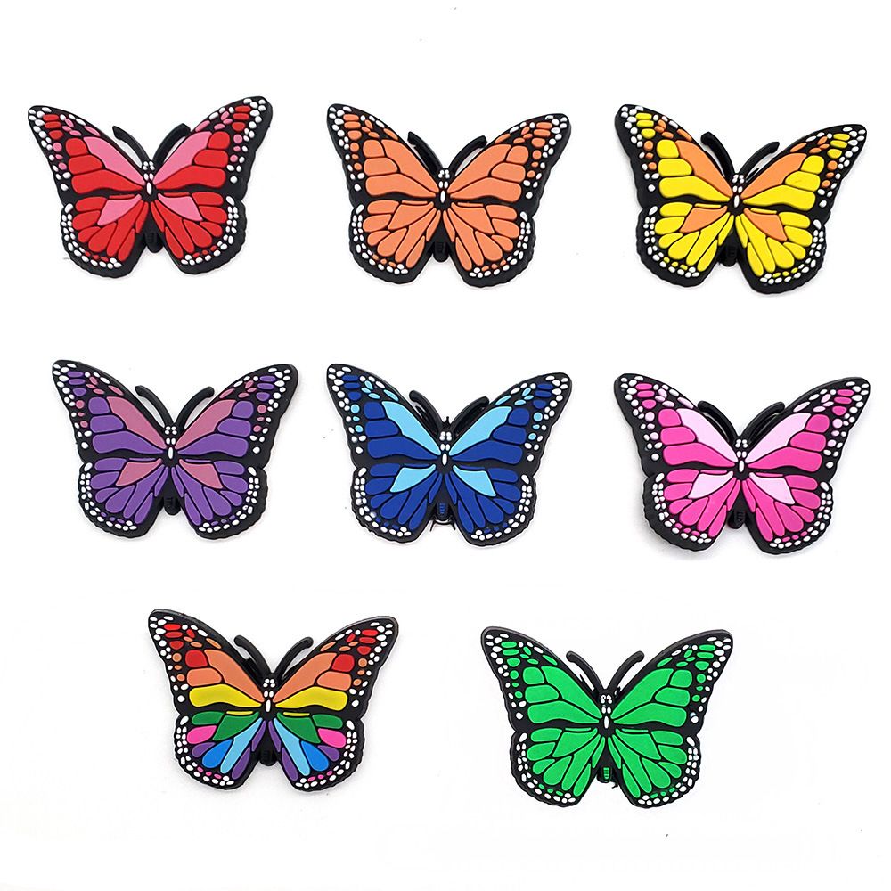 8 Sets Of Cute Butterfly Shoes Flower Shoe Buckle Soft Glue Detachable Shoe Decorative Buckle Gift_vogvips.com