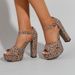 Chunky Heels Women S New Leopard Print Bag Heel Large Size Platform Sandals_vogvips.com