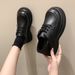 Plus Size To Loafers Women S Summer Thick Sole Retro Square British Style Small Leather Platform Big Toe Single_vogvips.com