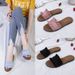 New Korean Style Women's Flat Sandals Fashion Ruffled Flat Slide Sandals For Students Trendy Internet Celebrity Open Toe One Strap Beach Sandals For W_vogvips.com