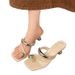 Beautiful With Skirt Cool Slippers Women's Outerwear 2025 Spring And Summer New Versatile Square Head Pinch Cover Sandals High Heels_vogvips.com