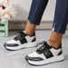 Cross Border 2025 Autumn New Women's Casual Flat Sports Large Size Strappy Mid Heeled Mesh Shoes Fashionable_vogvips.com