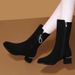 2025 New Over-the-Knee Mid-Calf For Women, Autumn And Winter Fashion, Fleece-Lined, Warm, Suede Leather, Mid-Heel Martin_vogvips.com
