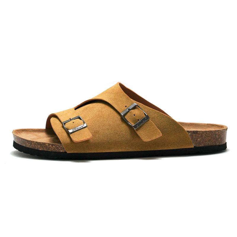 Summer Men's Cork Slippers Couple Sandals Herringbone Slippers Outdoor Men's Women's Beach Slippers_vogvips.com