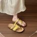 2025 New Women's Summer Sandals, Casual Retro Toe-Loop Flat Heel Fashion Roman Sandals For Outdoor Wear_vogvips.com