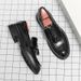 Unbeatable Quality Unbeatable Quality Tassel Business Dress Casual Leather Hairdresser Men's Shoes Thick Heel Height Increase One Step British Loafers_vogvips.com