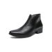 Men's Fashion Pointed Toe Chelsea Boots Vintage Distressed Leather Ankle Boots For Casual Wear, Slip-On Design With Rubber Sole, Mid Heel (3-5cm)_vogvips.com