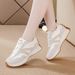 Cross-border Foreign Trade Large-size New Leather Sports Shoes, Women's Casual Flat-soled Soft-soled Running Dad Shoes_vogvips.com