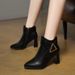 2022 Autumn Winter New High Women Thick Heel Pointed Toe Slimming Short Ankle Martin Boots_vogvips.com