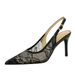 Women's Stiletto Heel Pumps Sexy Banquet Hollowed out Lace Mesh Pointed Toe Strappy Sandals European Style_vogvips.com