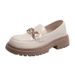 new Spring And Summer Women's Thick Bottom Lace-up Single Shoes Spring And Autumn Hundred With British Small Leather Shoeses_vogvips.com