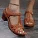 Cross-Border Plus Size For Women 2025 Summer New Solid Color European And American Style Fish Mouth Thick One-Strap High_vogvips.com