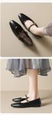 French Retro Single Shoes Women's Flat Camellia Light Mouth Soft Sole With Mary Jane Shoes_vogvips.com