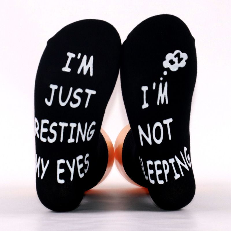 Cotton midtube socks Creative letter soles non-slip adhesive floor socks funny socks_vogvips.com