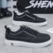 Men's Casual Canvas Shoes - Lightweight Breathable Slip-On Sneakers For Walking, Work & Daily Wear (Grey/Black)_vogvips.com