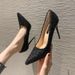 MTX Silver High Heels Pointed Toe Sexy Stiletto French Style Gold Sequin Wedding Single Shoes Women 2025 Spring New Model_vogvips.com