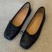 Cowhide Version Retro Square Toe Shallow Mouth Single Shoes Women's Flat Black Commuting Bow Soft Bottom Ballet Shoes_vogvips.com