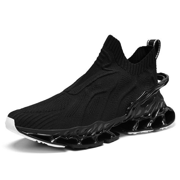 Men’s Shoes New Flying Woven Breathable Sports Shoes Shock Absorbing Running Shoes Socks Mouth Lazy Shoes Outdoor Casual Shoes Men's Shoes_vogvips.com