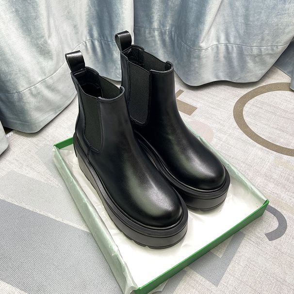 Friday Black Bestsellers Correct Logo 1 Studiolee Grape Mom Elastic Genuine Leather Slip-On Height-Increasing Thick-Soled Round-Toe Ankle Boots For_vogvips.com