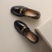 Genuine Soft Single Thick Heel Metal Buckle Loafers Women 2025 New Spring French Retro Fashion Versatile Small Leather_vogvips.com