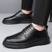 Euro Step Autumn New Men's Business Formal With 6cm Hidden Wedge British Casual Wedding Groom Brogue Leather Shoes_vogvips.com