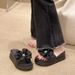 2025 Outdoor Wear Sandals Summer High-End Bowknot Fashion Versatile Platform Heel One-Strap Thick-Soled Slippers For_vogvips.com