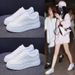 Women's White Sneakers - Breathable Casual Shoes For Girls, Fashionable Lace-Up Canvas Shoes For Autumn_vogvips.com