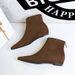 6632-10 Korean Style Simple Versatile Hidden Heel Women's Suede Short Tube Square Toe Slimming Ankle Boots_vogvips.com