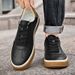 Genuine Leather Little White Shoes Men's First Layer Cowhide Retro Beef Tendon Sole Sports Moral Training Shoes Flat Comfortable Casual Board Shoes_vogvips.com