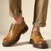 Men's Martin Boots Low Chunky Sole Leather Casual Shoes Retro Fashion Boots_vogvips.com