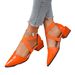 Cross-border Plus-size Chunky Heel Women's Shoes, 2026 Spring New Model, Hollow Pointed Toe, Elegant High-heeled Shoes_vogvips.com