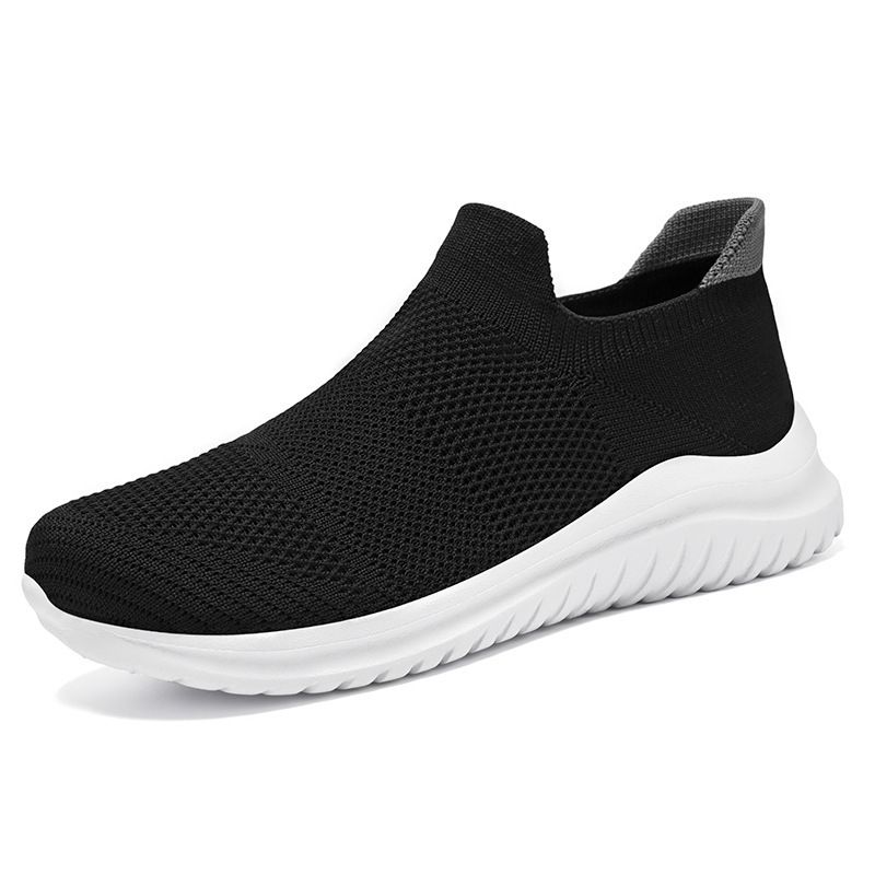 Women's Shoes Soft-soled Casual Shoes Fly-woven Breathable Mesh Shoes One-pedal Single Shoes Lightweight Mother Shoes_vogvips.com