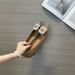 Women's French Style Low Heeled Single Shoes Black Versatile For Spring Autumn Winter Retro Rhinestone Temperament_vogvips.com