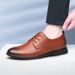 First Layer Shoes Formal Leather Shoes Men's Work Lace-up Shallow Mouth Men's Shoes_vogvips.com