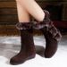 2025 Winter Korean Style New Snow Women's With Fleece Lining Thickened Mid-Calf Boots Non-Slip Flat Bottom Northeast_vogvips.com