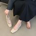 Spring And Autumn New Women S Mary Jane Flat Square Toe Granny French Style Elegant Single Strap Shoes For_vogvips.com